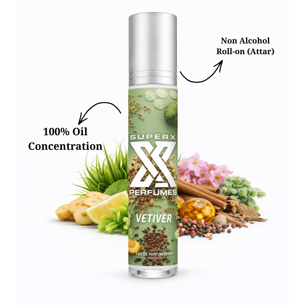 Vetiver | Inspired by Cre*d Original Vetiver | Roll-on (Attar) With 100% Oil Concentration (Non Alcohol)