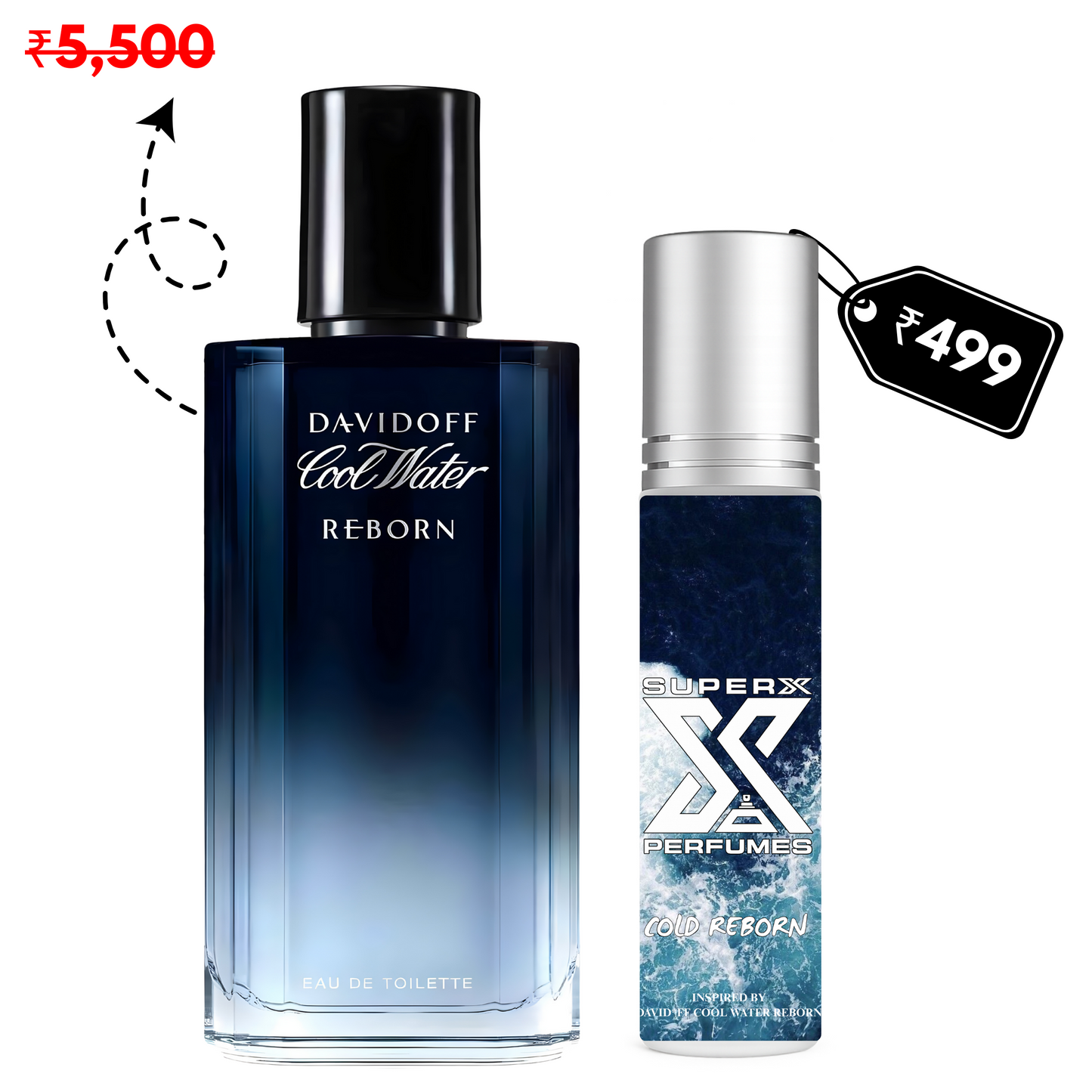 Cold Reborn | Inspired by Davi*off Cool Water Reborn | Roll-on (Attar) With 100% Oil Concentration (Non Alcohol)