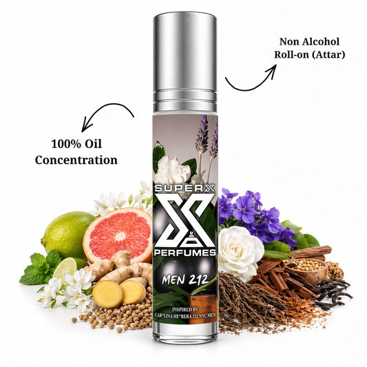 Men 212 | Inspired by Car*lina He*rera 212 NYC Men Perfume | Roll-on (Attar) With 100% Oil Concentration (Non Alcohol)