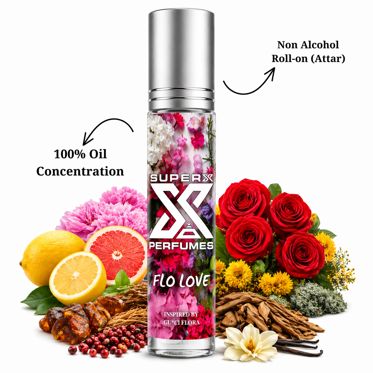 Flo Love | Inspired by G*cci Flora | Roll-on (Attar) With 100% Oil Concentration (Non Alcohol)