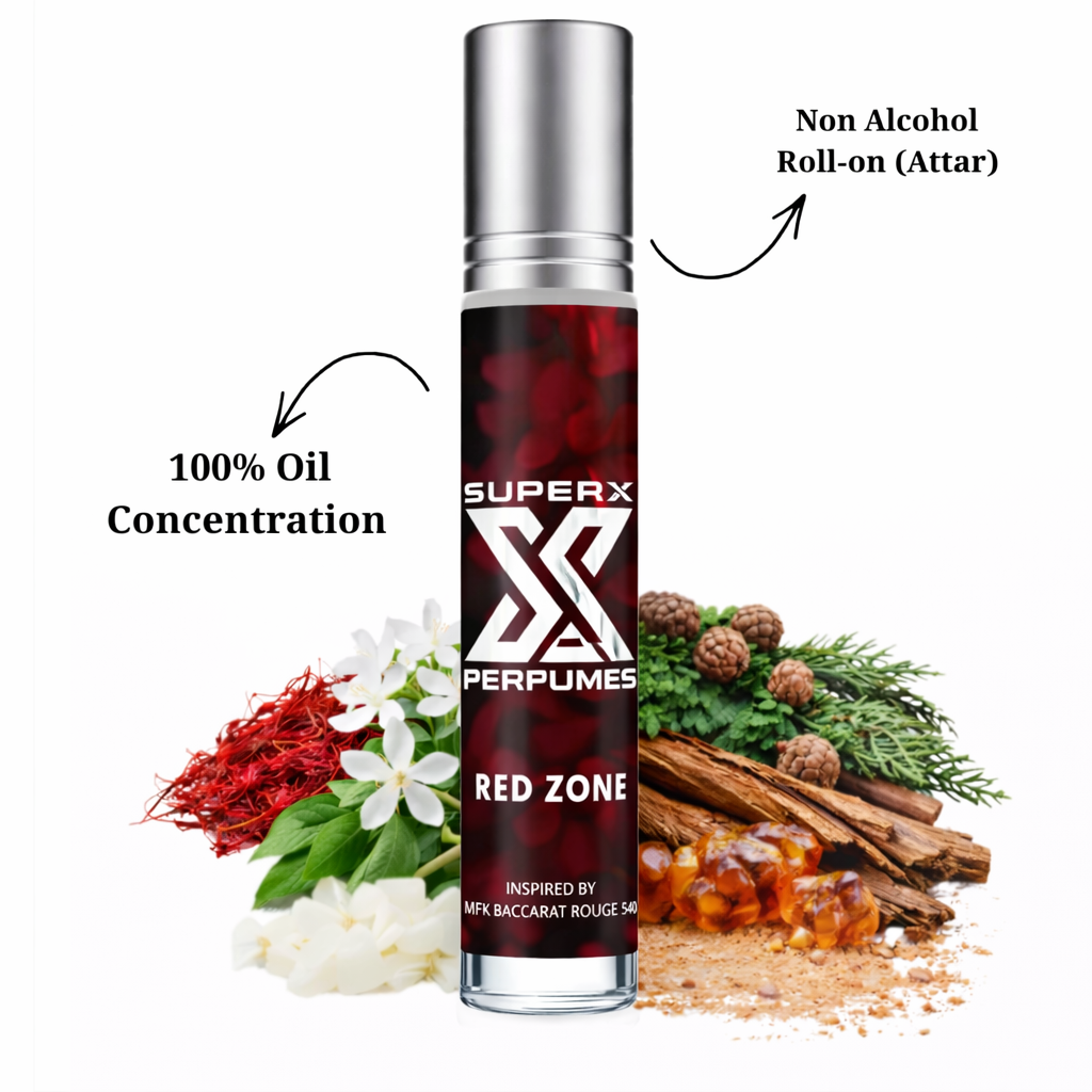 Red Zone | Inspired by M*K Baccarat Rouge 540 | Roll-on (Attar) With 100% Oil Concentration (Non Alcohol)